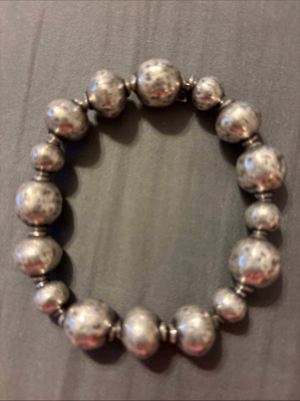 Silpada Atmospheric Oxidized Sterling Silver Stretch Ball Bead Bracelet